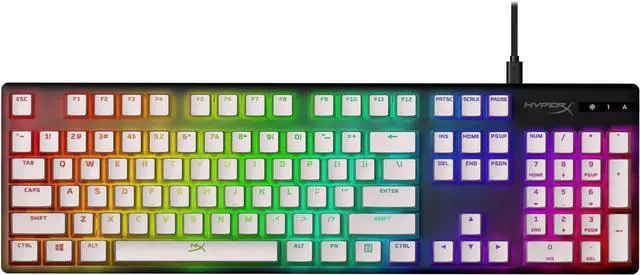 Alt view image 3 of 7 - HyperX Pudding Keycaps - Double Shot PBT Keycap Set with Translucent Layer, for Mechanical Keyboards, Full 104 Key Set, OEM Profile, English (US) Layout - White