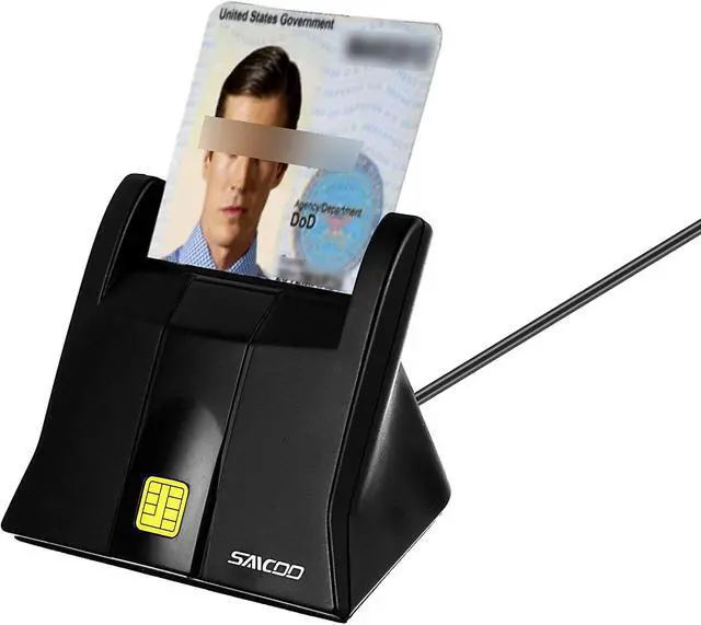 Alt view image 2 of 4 - Saicoo DOD Military USB Common Access CAC Smart Card Reader, Compatible with Mac Os, Win (Vertical Version)