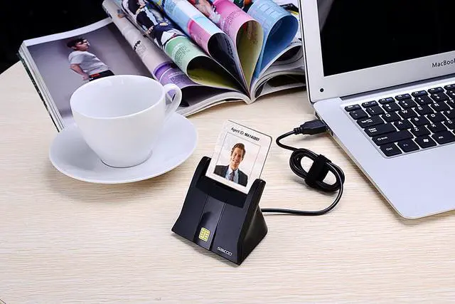 Alt view image 4 of 4 - Saicoo DOD Military USB Common Access CAC Smart Card Reader, Compatible with Mac Os, Win (Vertical Version)