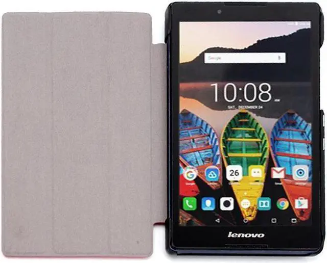 Alt view image 6 of 6 - for Lenovo Tab3 8 Case, Ultra Slim Hard Case + PU Leather Smart Cover Stand for 8.0" Tablet TB3-850/Tab2 A8-50, Black