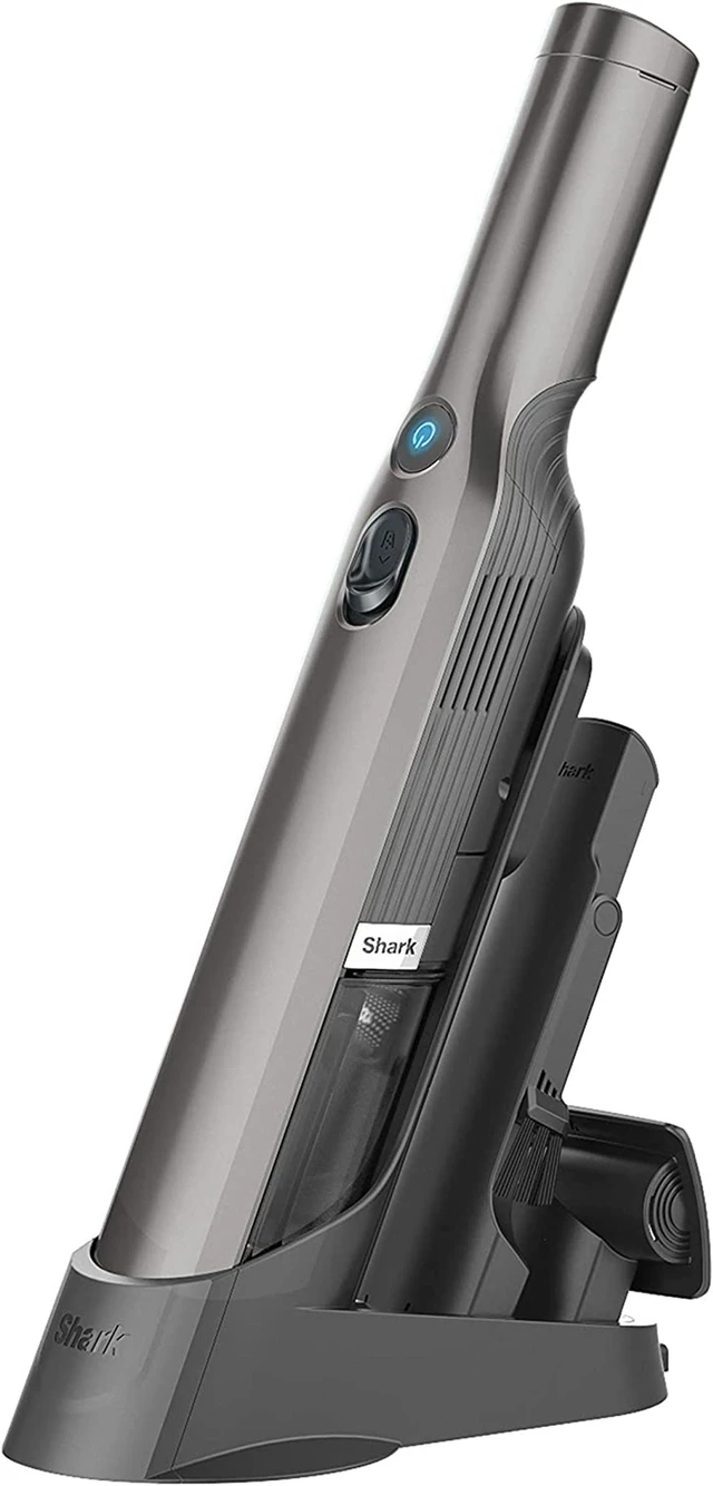Main image of Shark WV201 WANDVAC Handheld Vacuum, Lightweight at 1.4 Pounds with Powerful Suction, Charging Dock, Single Touch Empty and Detachable Dust Cup (Gray)