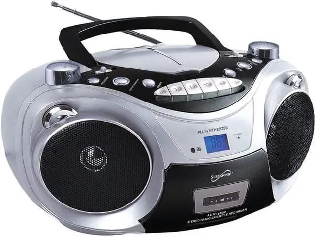 Alt view image 3 of 10 - Supersonic SC-739BT Portable Bluetooth Audio System - Silver