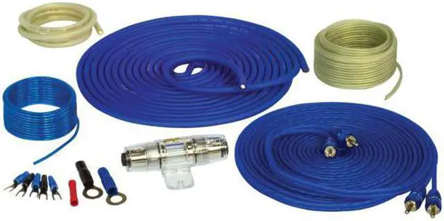 Alt view image 2 of 10 - Stinger 8 Ga Copper 600w Amp Kit W/blue Twisted Rca