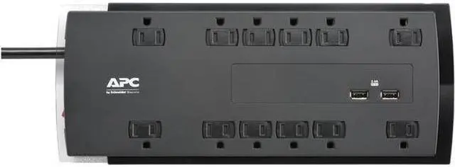 Alt view image 4 of 18 - APC UP P12U2 Performance SurgeArrest 120V 12 Outlet w 2x2.4A USB Charger RTL