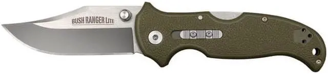 Alt view image 7 of 9 - COLD STEEL 21A COLD STEEL BUSH RANGER FOLDER 3.5 IN PLAIN OD GREEN HANDLE