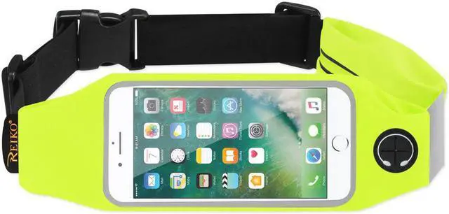 Alt view image 3 of 5 - REIKO RUNNING SPORT BELT FOR IPHONE 7/ 6/ 6S OR 5 INCHES DEVICE WITH TWO POCKETS IN GREEN (5x5 INCHES)
