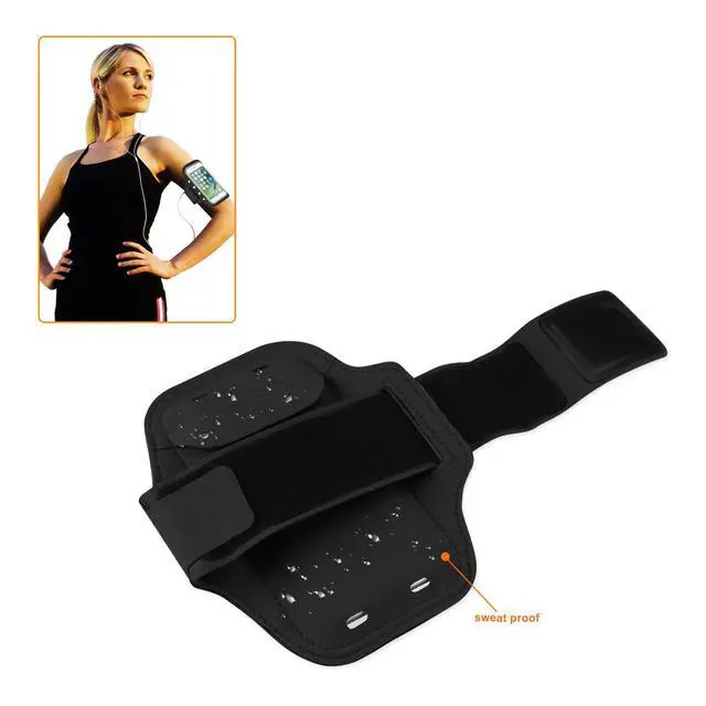 Alt view image 5 of 7 - REIKO RUNNING SPORTS ARMBAND FOR IPHONE 7/ 6/ 6S OR 5 INCHES DEVICE WITH LED IN BLACK (5x5 INCHES)