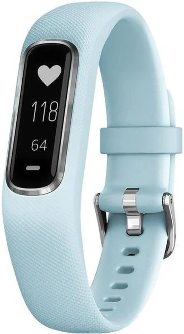 Alt view image 2 of 9 - Garmin USA 010-01995-14 Small Vivosmart 4 Smart Activity Tracker - Silver with Azure Blue Band