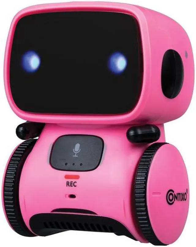 Alt view image 7 of 10 - Contixo R1 Kids Mini Talking Robot Voice Controlled, Sings & Dance, Funny for Adults & Family, Interactive Children's Toy for Boys, Girls, Infants & Toddlers (Pink)