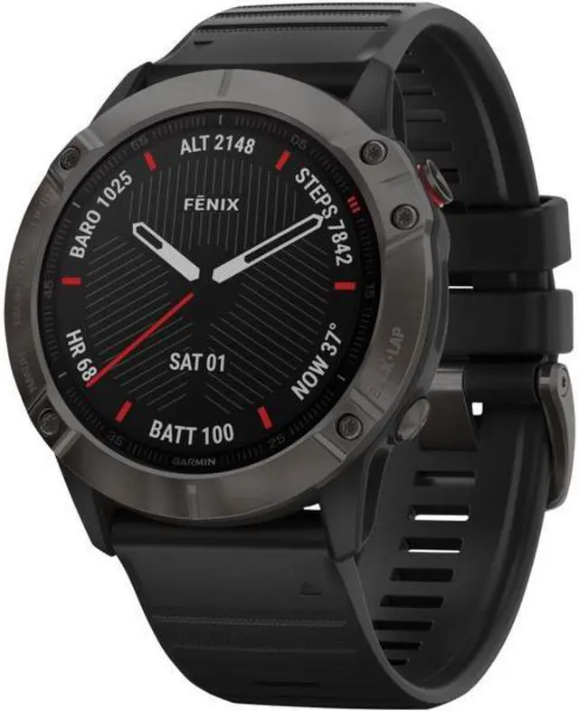 Alt view image 11 of 20 - Garmin Fenix 6X Sapphire, Premium Multisport GPS Watch,  -Carbon Gray DLC with Black Band-  (010-02157-10)