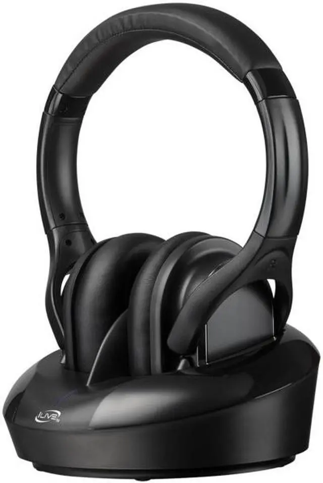 Alt view image 2 of 10 - iLive IAHRF79B Radio Frequency Wireless Headphones with Base (Black)