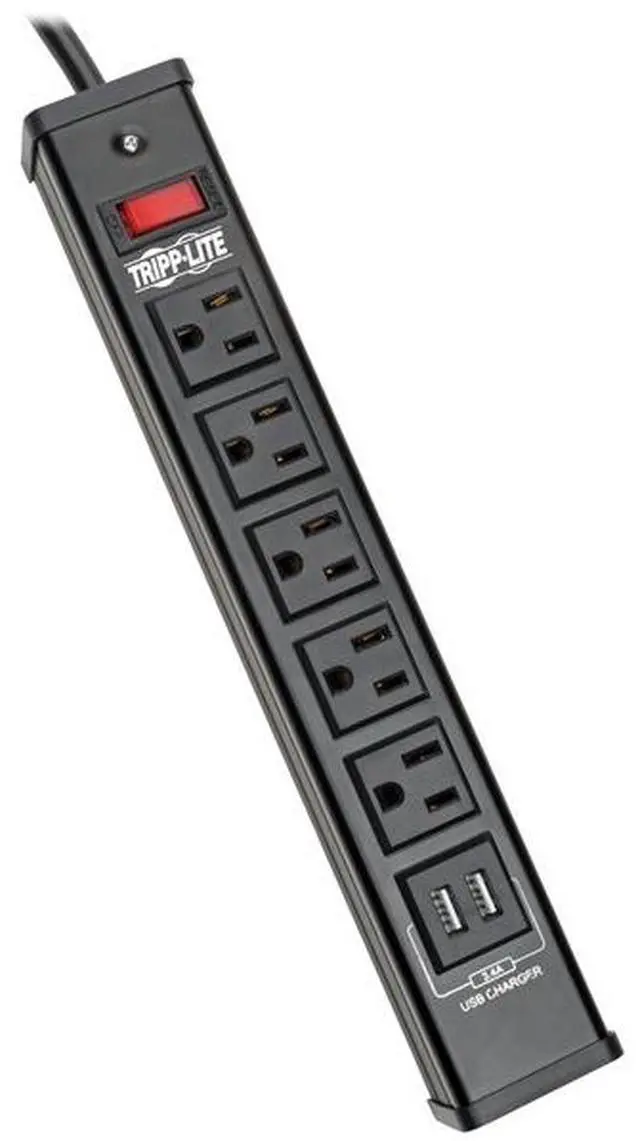 Main image of TRIPP LITE TLM526USBB 6.0 Feet 5 Outlets 450 Joules Surge Protector