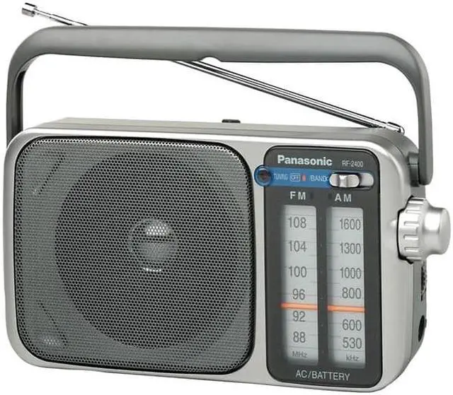 Alt view image 7 of 7 - Panasonic RF-2400 Portable FM/AM Radio with AFC Tuner - Silver