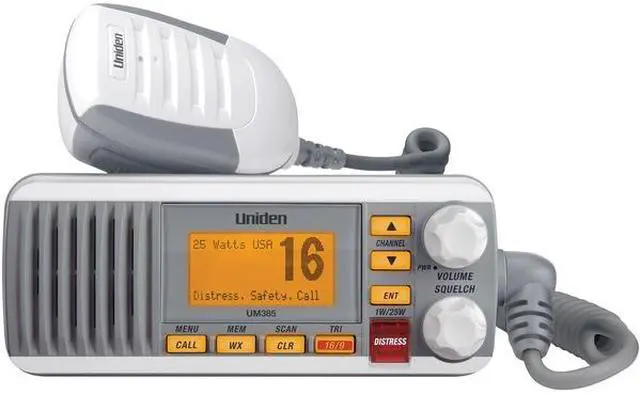 Alt view image 3 of 20 - Uniden - UM385 - Uniden - Um385 25 Watt Fixed Mount Class D Submersible Vhf Marine Radio With 4 Digit & B Channels