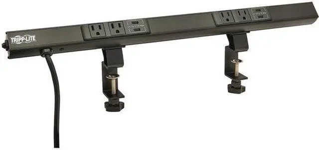 Alt view image 4 of 13 - Tripp Lite - PSC240410USBB - Tripp Lite Power Strip 4-Outlet w 4-Port USB Charging 5-15R 10ft Cord 24in - NEMA 5-15P - 4