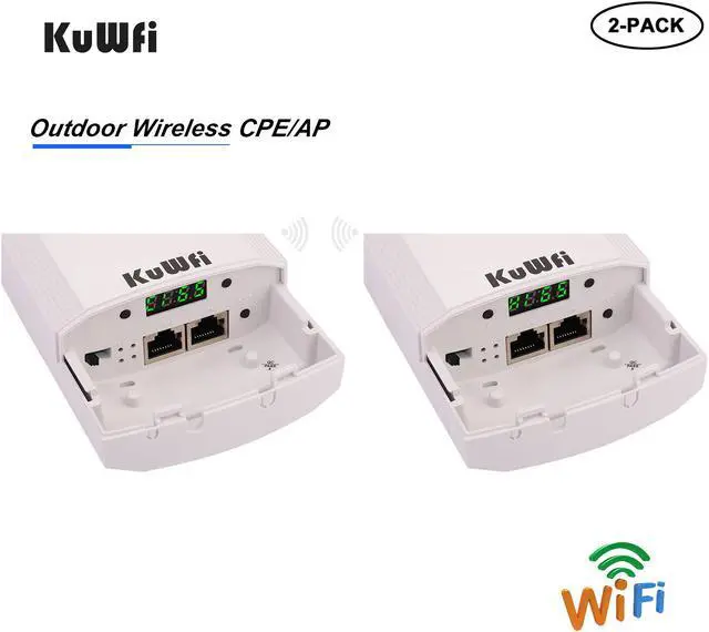 Alt view image 5 of 7 - KuWFi 2-Pack Wireless Long Range WiFi Bridge 5.8G 900Mbps Point to Point Access Point Indoor/Outdoor AP CPE Kit Supports 2-3KM Anti-Interference for PTP/PTMP