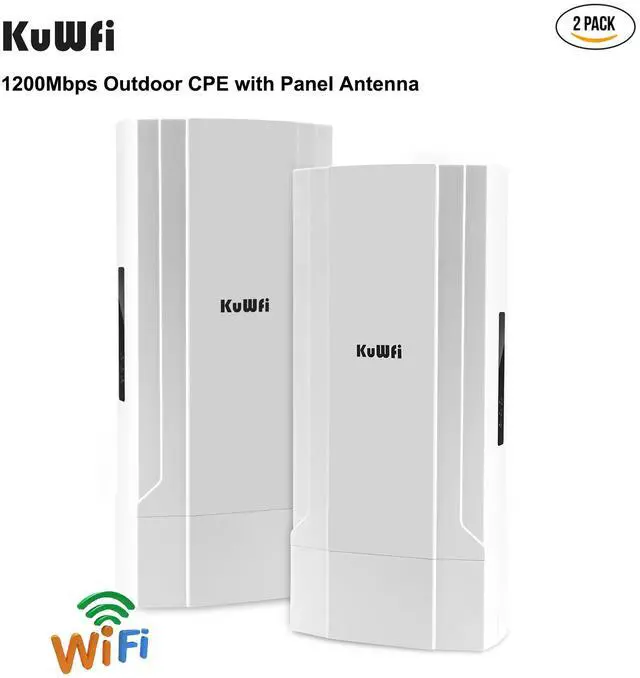 Alt view image 3 of 7 - KuWFi Outdoor AP/CPE Point to Point Bridge High Power Wireless WiFi Access Point with 11AC 1200Mbps 2.4&5.8G Extender WiFi Repeater for IP Camera 48V PoE [2-Pack]