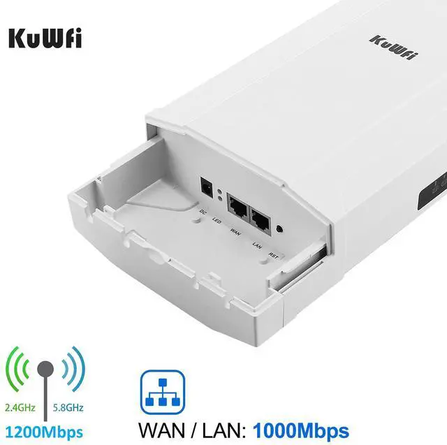 Alt view image 4 of 7 - KuWFi Outdoor AP/CPE Point to Point Bridge High Power Wireless WiFi Access Point with 11AC 1200Mbps 2.4&5.8G Extender WiFi Repeater for IP Camera 48V PoE [2-Pack]