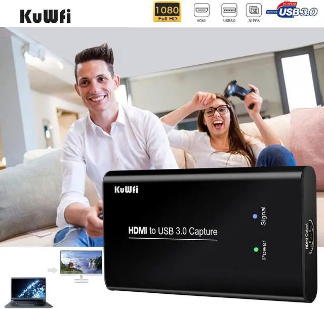 Alt view image 5 of 7 - KuWFi HD Video Capture Device Card HDMI to USB3.0 HD Video Converters Game Streaming Live Stream Broadcast 1080P for OBS/Vmix/Wirecast/skype
