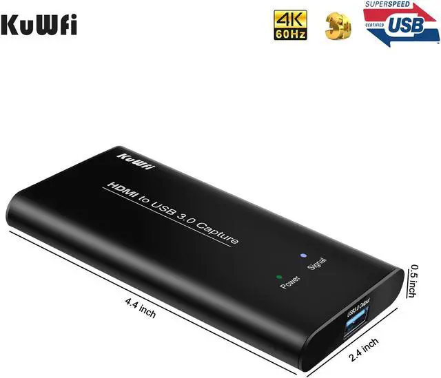 Alt view image 4 of 7 - KuWFi HD Video Capture Device Card HDMI to USB3.0 HD Video Converters Game Streaming Live Stream Broadcast 1080P for OBS/Vmix/Wirecast/skype
