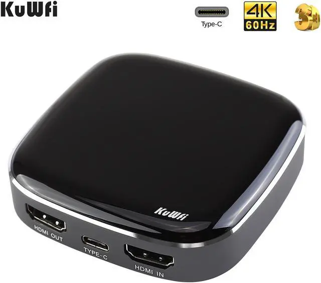 Main image of KuWFi Type-C Capture HDMI Dongle 4K 1080P 60fps HD Video Game Capture Card Streaming Converter Recorder Plug and Play for Xbox/PS4/Switch/DSLR/Camcorders