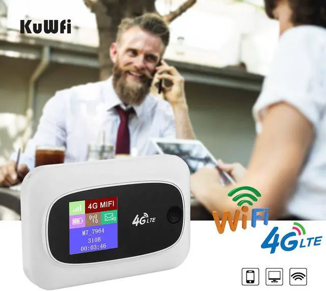 Alt view image 2 of 7 - KuWFi 4G LTE Mobile WiFi Hotspot Travel Router Partner Wireless SIM Routers with SD SIM Card Slot Support LTE FDD/TDD Work for USA/CA/MX Europe Africa Asia Oceania Almost Universal