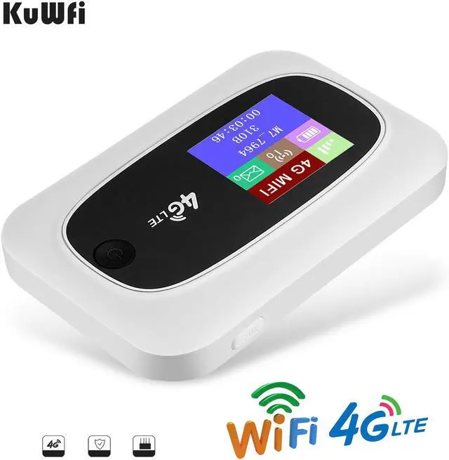 Alt view image 3 of 7 - KuWFi 4G LTE Mobile WiFi Hotspot Travel Router Partner Wireless SIM Routers with SD SIM Card Slot Support LTE FDD/TDD Work for USA/CA/MX Europe Africa Asia Oceania Almost Universal