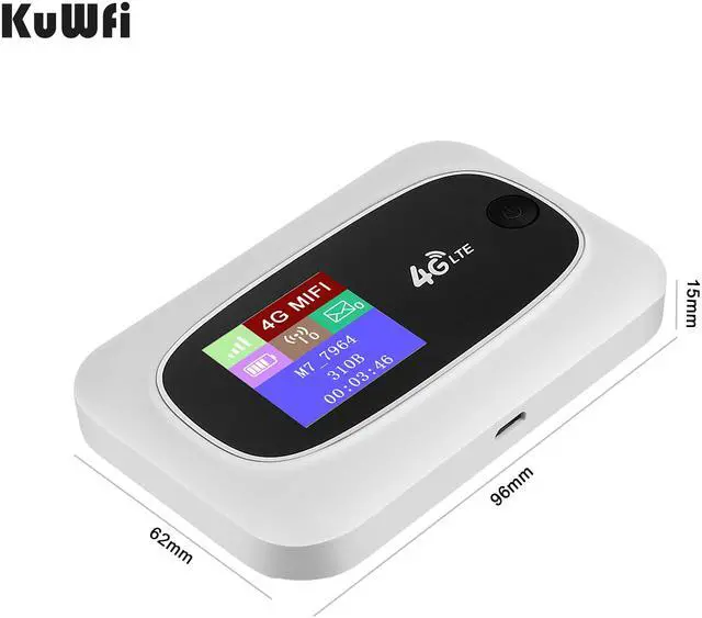 Alt view image 6 of 7 - KuWFi 4G LTE Mobile WiFi Hotspot Travel Router Partner Wireless SIM Routers with SD SIM Card Slot Support LTE FDD/TDD Work for USA/CA/MX Europe Africa Asia Oceania Almost Universal