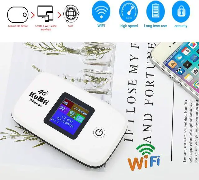 Alt view image 5 of 14 - KuWFi L100 Unlocked Travel Partner 4G LTE Wireless 4G Router with SIM Card Slot Support LTE FDD B1/B3/B5 work with US AT&T Europe Caribbean South America Africa easy to carry in hand for outdoor