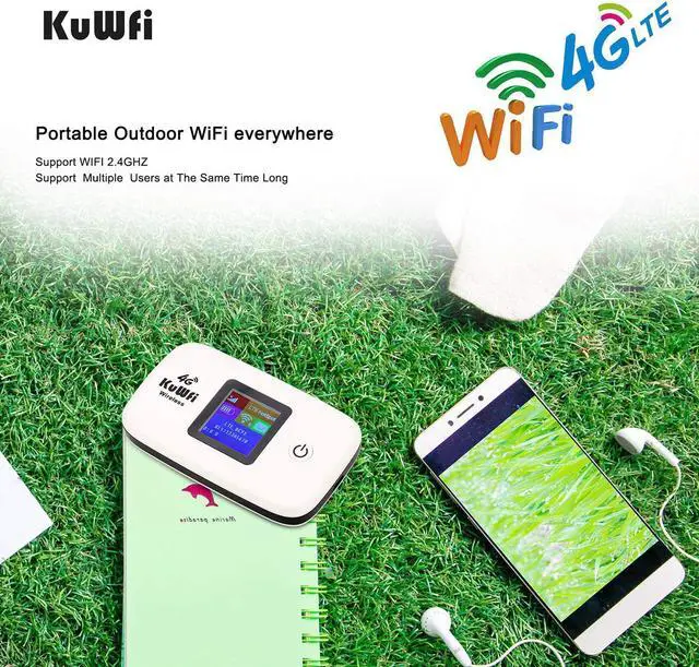 Alt view image 4 of 14 - KuWFi L100 Unlocked Travel Partner 4G LTE Wireless 4G Router with SIM Card Slot Support LTE FDD B1/B3/B5 work with US AT&T Europe Caribbean South America Africa easy to carry in hand for outdoor