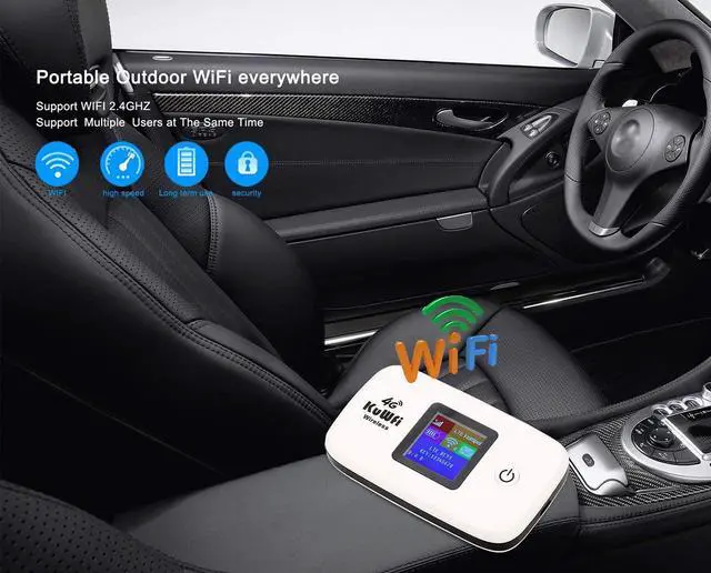 Alt view image 3 of 14 - KuWFi L100 Unlocked Travel Partner 4G LTE Wireless 4G Router with SIM Card Slot Support LTE FDD B1/B3/B5 work with US AT&T Europe Caribbean South America Africa easy to carry in hand for outdoor