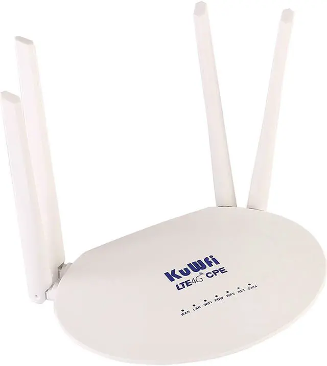 Main image of KuWFi Router 4G LTE, Cat6 300Mbps 4G Router with SIM Slot 4pcs Non-Detachable Antennas Mobile WiFi Hotspot 2 LAN Port up to 32 Users Work with T-Mobile AT&T