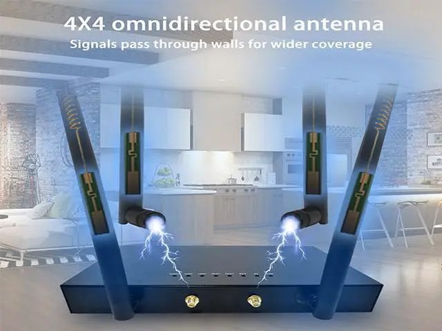 Alt view image 5 of 7 - KuWFi 4G LTE Router with SIM Card Slot, Unlocked 4G WiFi Router with External Antennas, Industrial Wireless CPE Internet Routers for Home/Office, Work with AT&T and T-Mobile