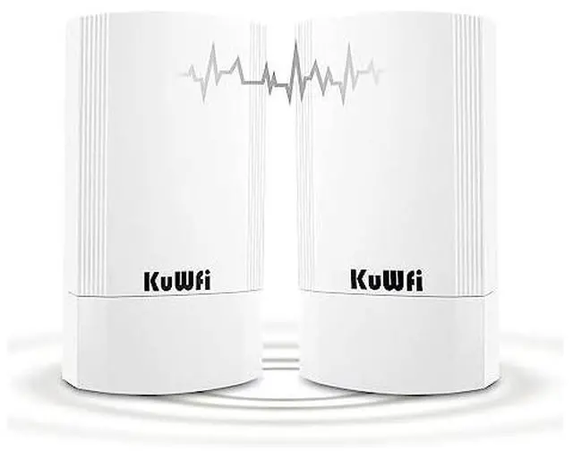 Main image of KuWFi 2-Pack Wireless Ethernet Bridge, Long Range WiFi Access Point 5.8G Outdoor AP CPE Kit IP65 Waterproof WiFi Bridge Point to Point Support PTP/PTMP(Pre-Program)