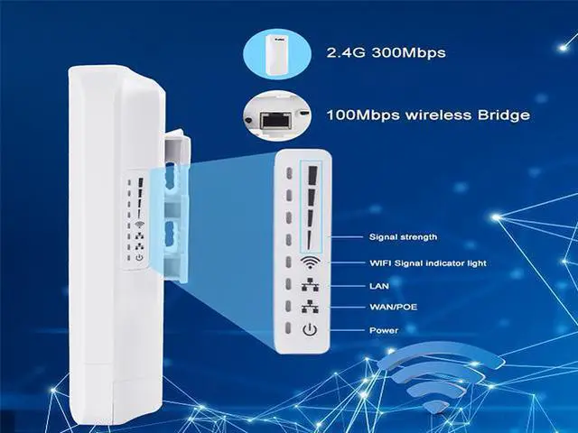 Alt view image 3 of 5 - KuWfi Wifi Router 300Mbps Outdoor Wireless Bridg 2.4G Wireless Repeater/Wifi Signal Amplifier Wifi Extender Point to Point 1KM