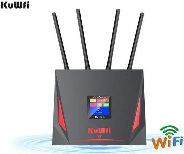 Main image of Kuwfi 4g Lte Router 150Mbps Wireless Wifi Mobile Hotspot with RJ45 WAN LAN Port FDD TDD With SIM Card Slot 4 High Gain Antennas