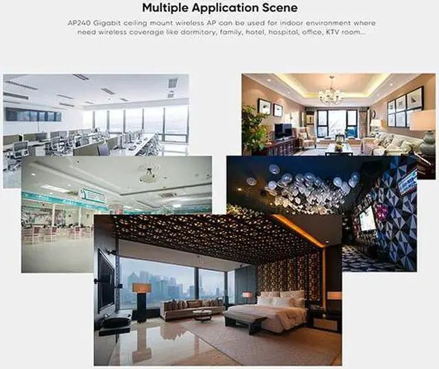 Alt view image 3 of 5 - KuWFi 1200Mbps Wi-fi router Ceiling Mount Ethernet Port AP Wireless Access Point 48V Wifi amplifier with 4dBi Wifi antenna