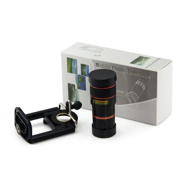 Alt view image 7 of 7 - Universal 8X Zoom Optical Lens Mobile Phone Telescope Camera for Moblie Phone New Universal Clip Eightfold Magnifier Mobile Phone Lens
