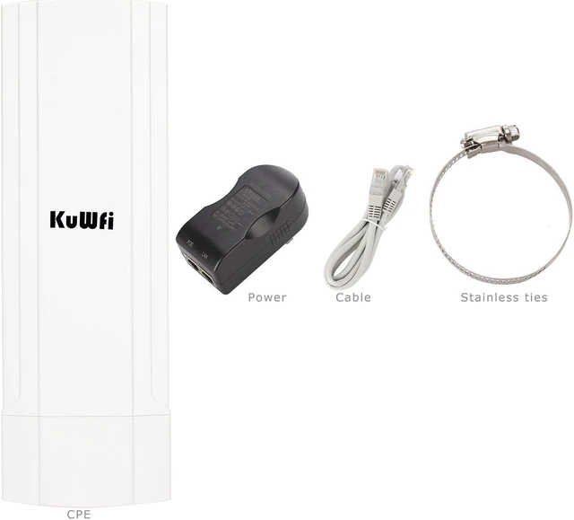 Alt view image 4 of 6 - KuWfi CPE830SR 1000mW High Power Wireless Router 14dBi Antenna PoE Support point to point 3km Wifi Range Wireless Outdooe CPE 300Mbps Wifi Repeater Bridge Wireless Gateway Outdoor Application