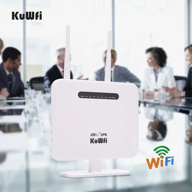Alt view image 6 of 7 - KuWFi 4G LTE CPE Router,300Mbps Unlocked 4G LTE CPE Wireless Router Antenna 3G 4G AP WiFi Router WFi Hotspot SIM Card Solt USA/CA/Mexico B2/B4/B5/B17 Network Band