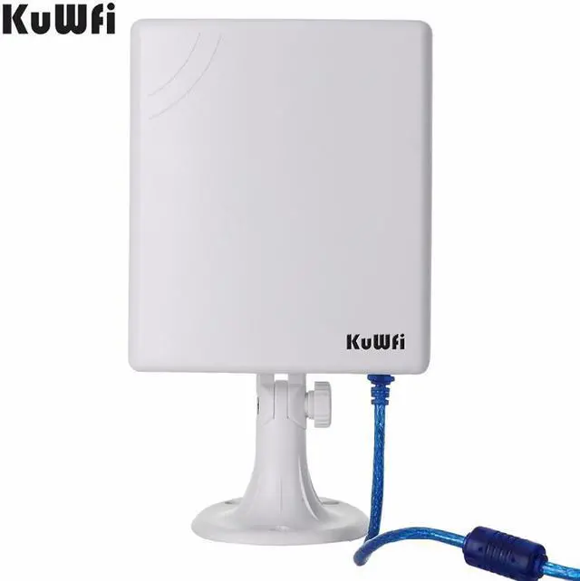 Alt view image 4 of 6 - KuWFi Long Range Outdoor WiFi Netwok Adapter, High Gain 14dBi Antenna 5M Cable Wireless USB Adapter stable signal from outdoor