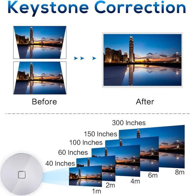 Alt view image 2 of 7 - KuWFi 3D 4K HD Portable Video Projector Support HDMI&1080P&Bluetooth&Wireless WiFi with 12000Mah Built-in Battery for Home Theater