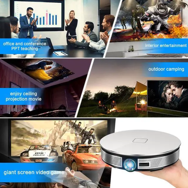 Alt view image 3 of 7 - KuWFi 3D 4K HD Portable Video Projector Support HDMI&1080P&Bluetooth&Wireless WiFi with 12000Mah Built-in Battery for Home Theater