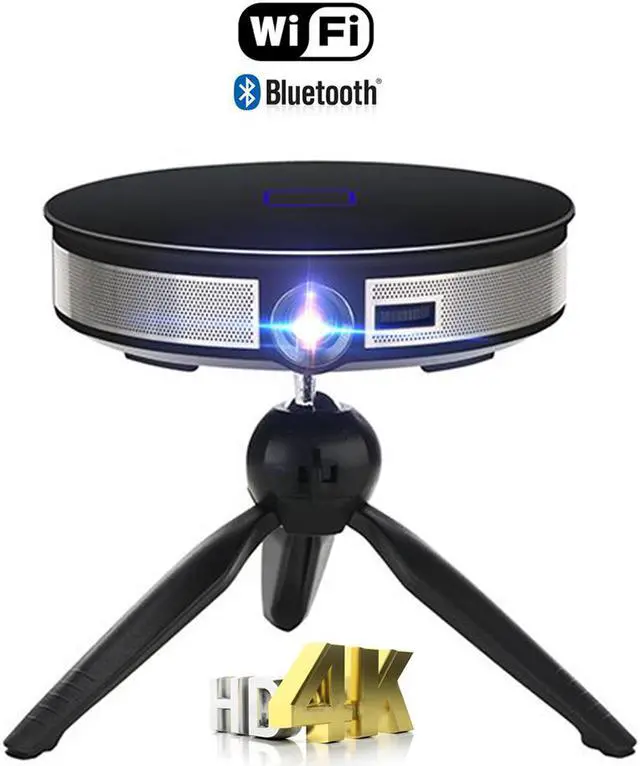 Main image of KuWFi 3D 4K HD Portable Video Projector Support HDMI&1080P&Bluetooth&Wireless WiFi with 12000Mah Built-in Battery for Home Theater