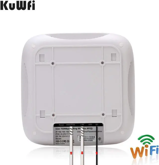 Alt view image 2 of 7 - KuWFi A770 Ceiling Mount Wireless Access Point, Dual Band Wireless Wi-Fi AP Router with 48V POE Long Range Wall Mount Ceiling Router supply a stable wireless coverage