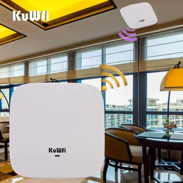 Alt view image 4 of 7 - KuWFi A770 Ceiling Mount Wireless Access Point, Dual Band Wireless Wi-Fi AP Router with 48V POE Long Range Wall Mount Ceiling Router supply a stable wireless coverage