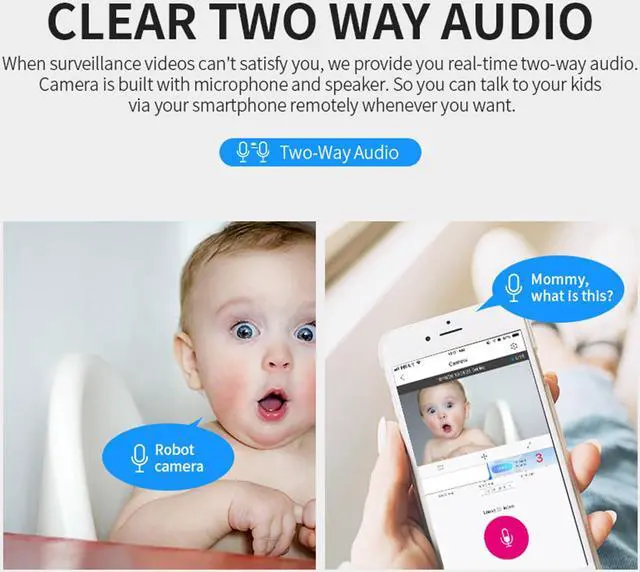 Alt view image 3 of 7 - KuWFi Cloud Home Security IP Camera Robot Intelligent Auto Tracking Camera Wireless WiFi Baby Video Monitor Surveillance Camera 1080P