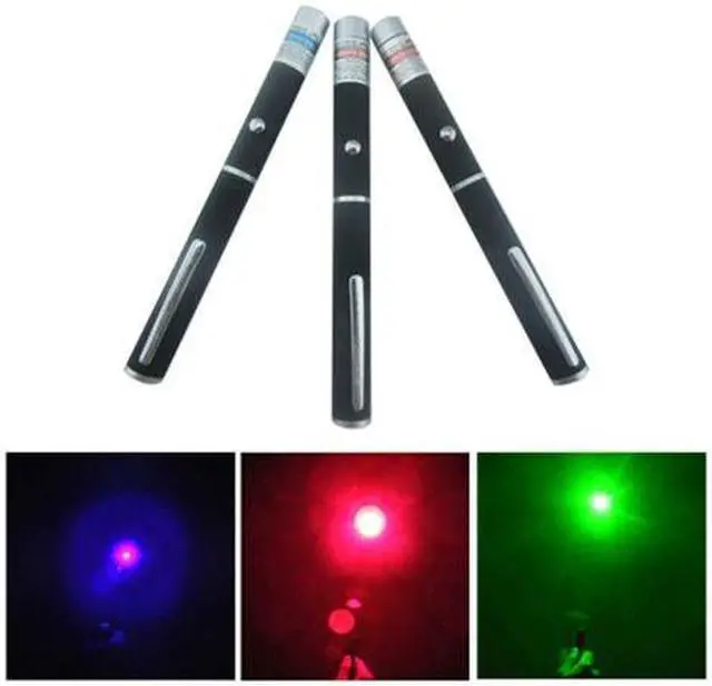 Main image of 3x High Power 5MW Green + Blue Voilet + Red Lazer Ray Laser Pointer Pen