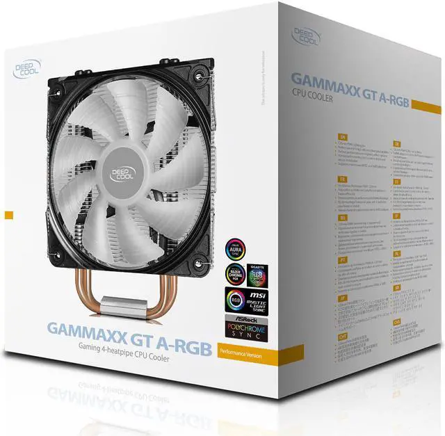 Main image of DEEPCOOL GAMMAXX GT A-RGB CPU Cooler w/ RGB Controller - 4 shaped Heatpipes, 120mm Addressable RGB PWM Fan