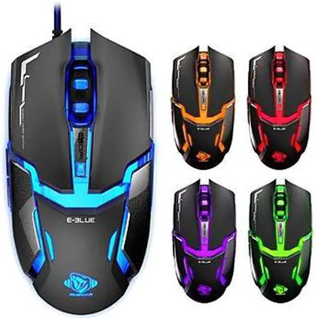 Alt view image 3 of 5 - e-3lue (e-Blue) Auroza Type-IM EMS618 Professional 6 Buttons Programable / 4000DPI / 5-Color LED USB Wired Gaming Mouse - Black